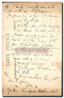 Nos Marins — caricature d'un marin avec une ratte devant la porte du 'Commandant' — H. Rervière — Verso