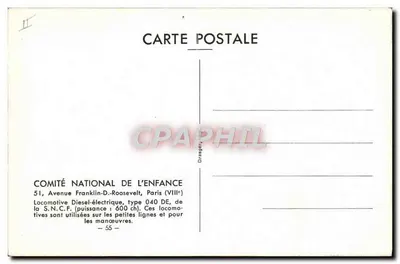 Locomotive Diesel-électrique — type 040 DE — S.N.C.F. — COMITÉ NATIONAL DE L'ENFANCE — Rewers