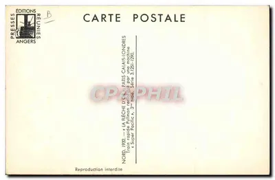 La Flèche Pacific — Szybki pociąg Ameryki Północnej — Wydawca: Presses Réunies Angers, seria 3, typ 3 — Rewers