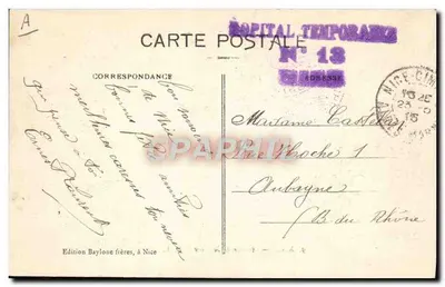 NICE — Avenue de la Gare — B.T. — Edizione Baylone frères, N°13 — Verso