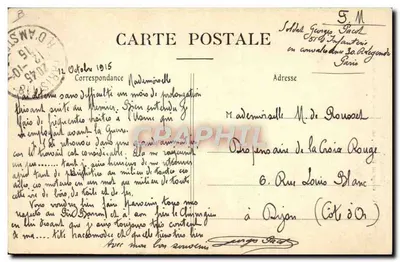 Monoplan DEPERDUSSIN — Zawracanie Prévosta, na kadłubie Deperdussin — Phototype J. BIENAIME, REIMS — Rewers