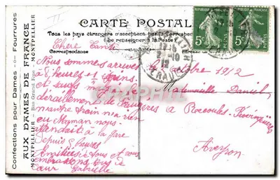 Het vliegtuig Blériot — proefvlucht — uitgever L.V.&C., n° 3437 — Achterkant