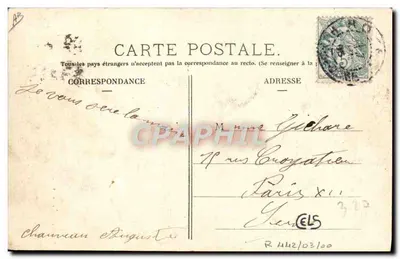 Kurve der Jungfrau in Bourg-Lastic — Circuit d'Auvergne, Gordon Bennett Cup 1905 — E. Hirondele, Paris — Rückseite