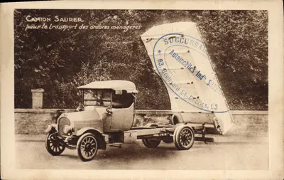 Camion Saurer — para o transporte de resíduos domésticos — Automobiles Industries Saurer, Suresnes (Seine)