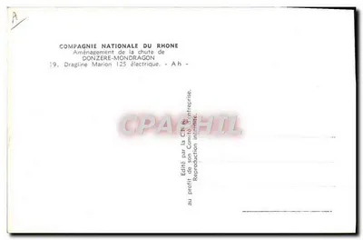 Crane Marion 125 elétrico — Aproveitamento da queda de Donzère-Mondragon — Compagnie Nationale du Rhône — Verso