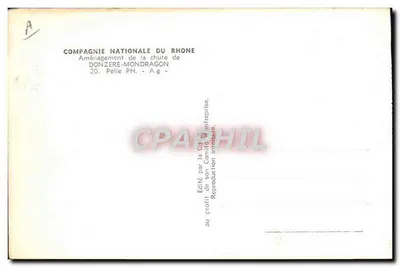Pelle P&H — Realización de la cascada de Donzère-Mondragon — Compañía Nacional del Ródano — Reverso