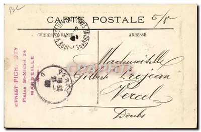 La Ste-BAUME — Retour à Marseille du Car Automobile — Ernest Pichot — Verso