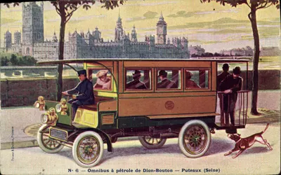 Ônibus a petróleo de Dion-Bouton — Puteaux (Seine) — Prieur & Doux, Puteaux