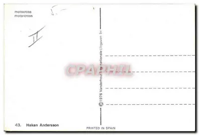 Motocross — Hakan Andersson — Vanderhout Internationale, n°43 — Verso