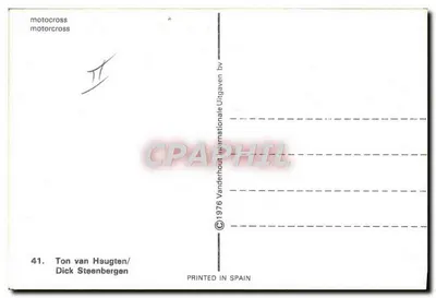 Motocross — corrida em dupla — Vanderhout Internationale Uitgaven — Verso