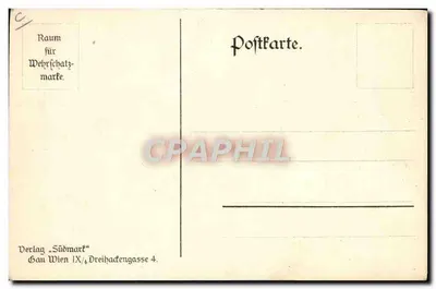 Cavaleiro brandindo uma bandeira — Niederösterreich-Heil — editor Verlag "Südmark" — Verso