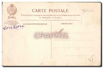 Blériot überquerend den Ärmelkanal — 25. Juli 1909 — Chocolat Lombart — Rückseite