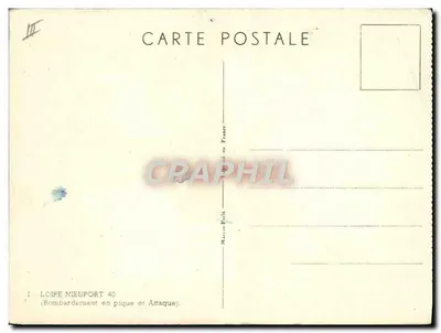 Bombardeio de Nieuport 40 — ataque em mergulho — desenho de Jules Sachon 1942 — Verso