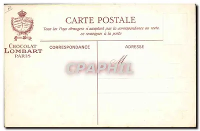 O Avião — Tipo de avião a motor, experimentado no plateau de Satory em 14 de Outubro de 1897 — Chocolat Lombart — Verso