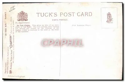 Samolot w locie — Wette — Karta pocztowa Tuck's, seria L, nr 5101 — Rewers