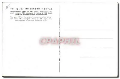 Air France Boeing 707 Intercontinental — L.V.C. Paris-Evian — Verso