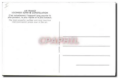 Air France Super G — Lockheed Constellation — SAPHO Imp. — Verso