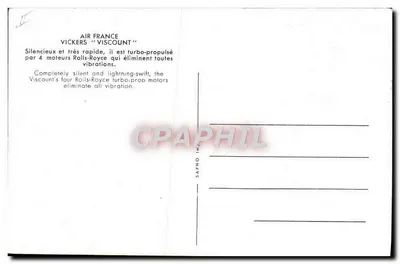 Vliegtuig Air France Vickers Viscount — uitgever SAPHO — Achterkant