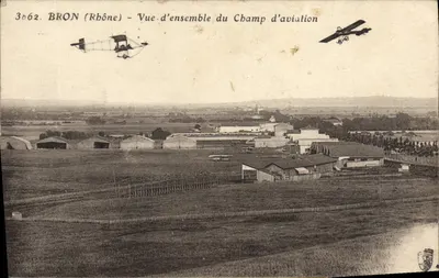 BRON (Rhône) — Vista geral do Campo de Aviação — editor desconhecido, n° 3662