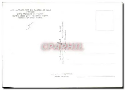 Aérodrome du Castellet — Centre idéal pour l'aviation légère — Éditions Minassian — Verso