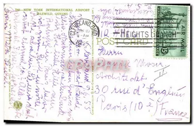 뉴욕 JFK 국제공항 — 항공 사진 — Alfred Manzer, 번호 546 — 뒷면