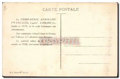 Lotnisko BOURGET — Baza Compagnie Aérienne Française — Fotografia Compagnie Aérienne Française — Rewers