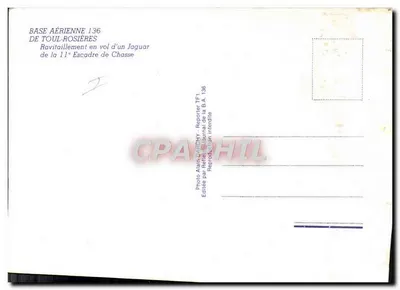 Abastecimento em voo de um Jaguar — Base Aérea 136 Toul-Rosières — Foto Alain DARCHY — Verso