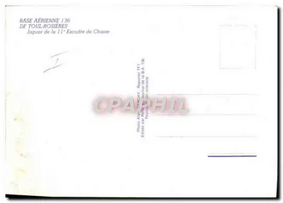 Jaguar da 11ª Escadra de Caça — Base Aérea 136 de Toul-Rosières — editada por Alain DARCHY — Verso