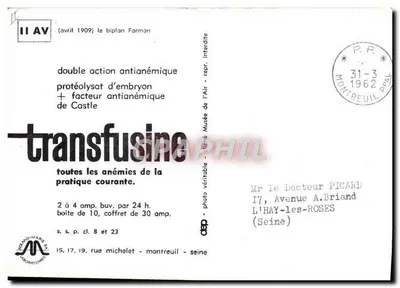 Luchtvaart — Doppelploeg Farman — Laboratoria Roland-Marin S.A. — Achterkant