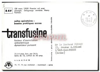 Pierwszy lot z pasażerem — Henry Farman — 8 AV — Montreuil — Rewers