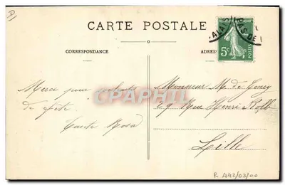 Primeira tentativa de travessia do ar em avião — Hubert Latham, Calais, 19 de julho de 1909 — Thiriat-Deguines, livreiro — Verso