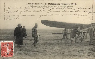 Der tödliche Unfall von Delagrange (4. Januar 1910) — Foto von Ch. Champon, Bordeaux — Offizielle Sammlung A. Esquiro