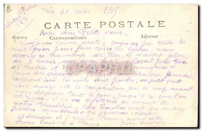Vliegtuig van de Grote Oorlog 1914-18 — Een van de Taubes die naar Parijs kwam, landde dichtbij May-en-Multien (Marne) — Phot-Express — Achterkant