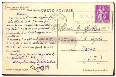 Le départ — Le train — Édition 'Bulletin P.L.M.' — Verso