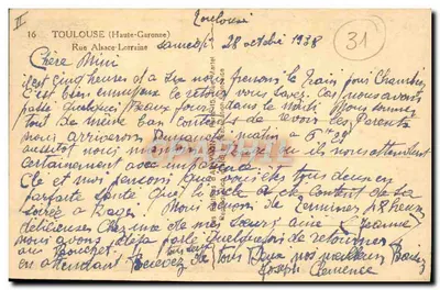 Vista da rue Saint-Croix em Marselha — trêm n°10 e sinalização 'Don Marché' — editor desconhecido, número de série não visível — Verso