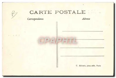 Pionierzy powietrza — H. Latham wsiada na samolot Antoinette w Pas-de-Calais — C.M. n°71 — Rewers