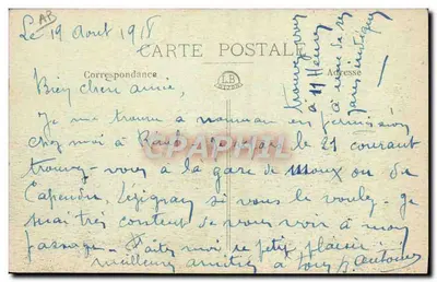 Campo de aviação, perto de Dijon — Escadrilha dos Biplanos Bréguet — Verso