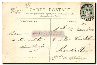 Zawody Gordon Bennett (1905) — Trasa Michelin — Droga prowadzi w dół w kierunku Clermont — LL. — N° 34 — Rewers