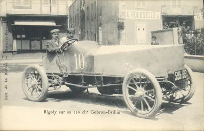 Rigoly am Steuer seiner 110 PS Gobron-Brillié — Clermont-Ferrand — Verlag La Havane