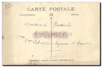 GARAGE CENTRAAL CH. BOUDOU LOURDES — Auto-ritje — G. GAHOU, 6 avenue van het funiculaire, LOURDES (H.-P.) — Achterkant