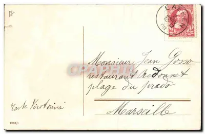 Kind in Uniform und Brille — Frohe Neujahr — Carte Victorine — Rückseite