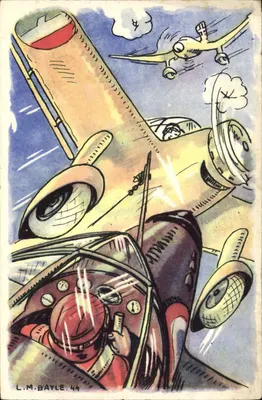 Combattimento aereo — Il Sottotenente pilota LE BIHAN Marcel — editore MOULLLOT-MARSEILLE, n° III