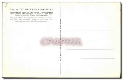 Air France Boeing 707 Intercontinental — Imp. du Val d'Oise — Verso