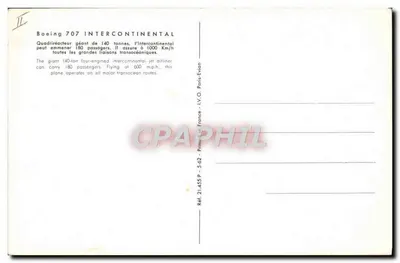 Air France Boeing 707 — Intercontinental — IV.O. France S.62 — Verso
