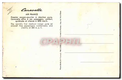 Caravelle van Air France — Eerste middellange reactiemiddel — Foto Bulle (Air France) - Ref. 21383 — Achterkant