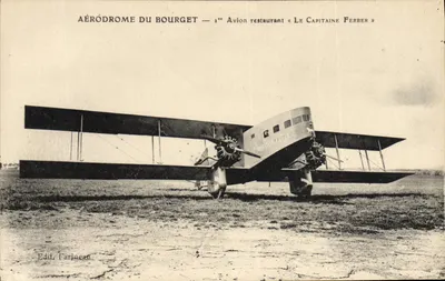 Vliegveld Bourget — 1e vliegtuigrestaurant « Le Capitaine Ferber » — Edit. Farineau