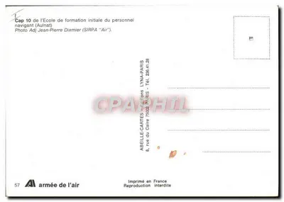 Dois aviões de formação da Força Aérea — Cap 10 da Escola de Formação Inicial do Pessoal Navegante (Aulnat) — Edições ABEILLE-CARTES — Verso