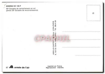 Boeing KC-135 F — 93ᵉ Escadra de abastecimento em voo — Abeille-Cartes Éditions — Verso