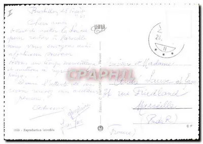 Ginevra — orologio floreale, aereo Swissair, Gettacqua — Edizione C. SARTORI, Francia — Verso