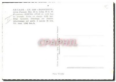 Samolot bojowy S.N.C.A.S.E. S.E. 5.000 « Baroudeur » — Wydanie Superluxe — Wyrobowany we Francji — Rewers